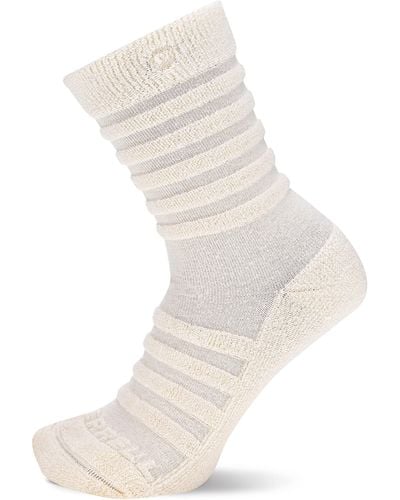 Merrell After Sport Reverse Terry Crew Socks-1 Pair Pack-soft Acrylic And Cushioned - White