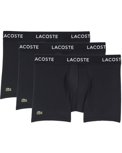 Lacoste 3-pack Solid With Semi Fancy Belt Underwear Trunks - Black