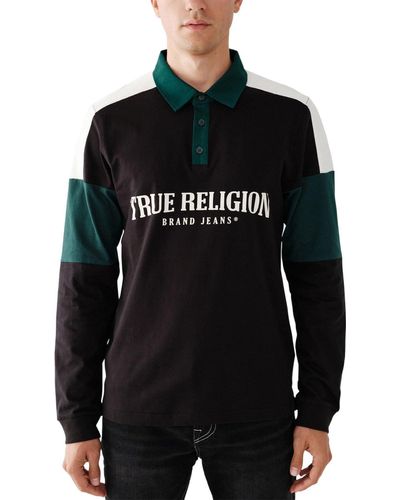 True Religion Ls Rugby Polo - Black