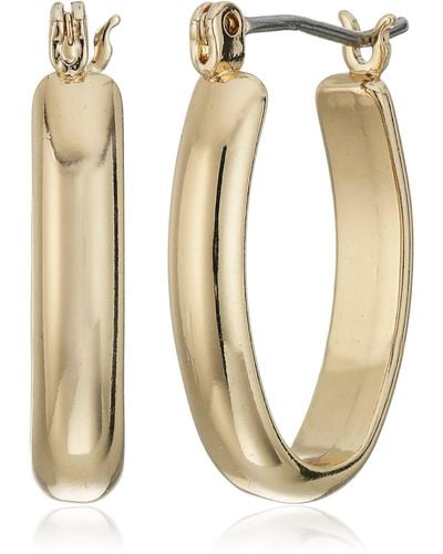 Napier "classics" Gold-tone Small Click It Hoop Earrings - Metallic