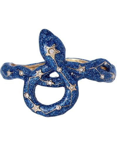 Betsey Johnson Snake Hinge Bangle Bracelet - Blue