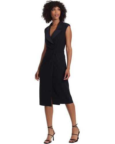 Maggy London Petite Tuxedo Blazer Wrap Dress - Black