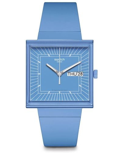 Swatch Casual Watch Blue Bioceramic Quartz What If?...sky