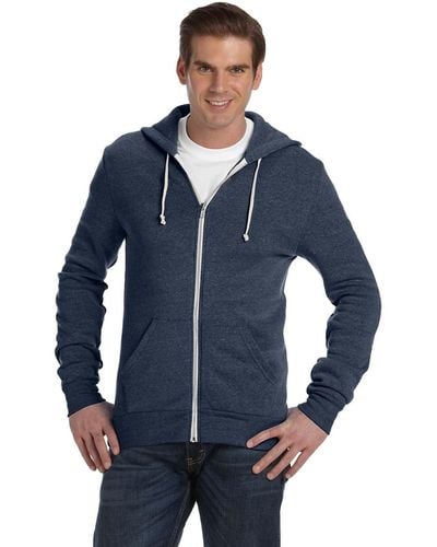 Alternative Apparel Rocky Fleece Zip Hoodie - Blue