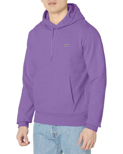 Lacoste Long Sleeve Solid Pop Over Sweater - Purple