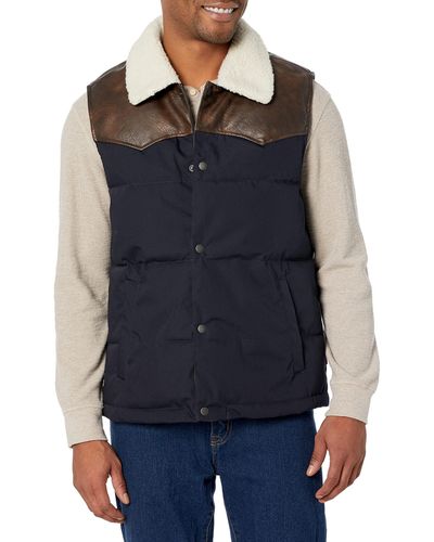 Levi's Out West Mixed Media Puffer Vest - Blue