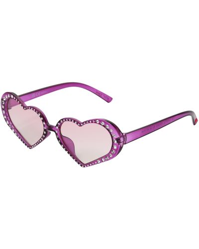 Betsey Johnson Glam & Glitter Heart Sunglasses - Pink