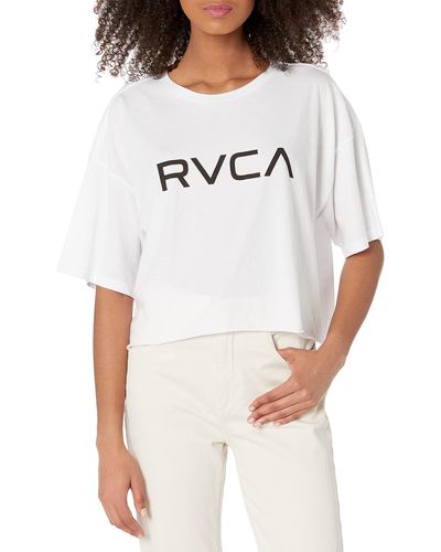 RVCA Cropped Short Sleeve Graphic Tee Shirt - White