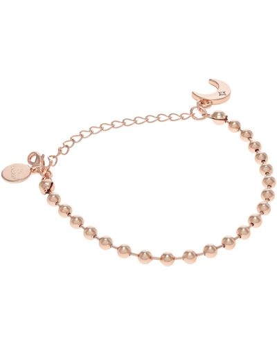 ALEX AND ANI Crescent Moon Ball Chain Bracelet,shiny Rose Gold,rose Gold - White