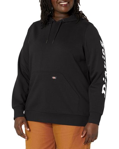 Dickies Size Plus Heavyweight Logo Sleeve Pullover - Black