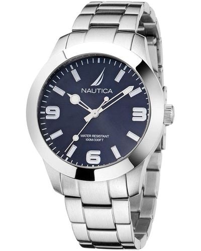 Nautica Pacific Beach Stainless Steel Bracelet Watch - Blue