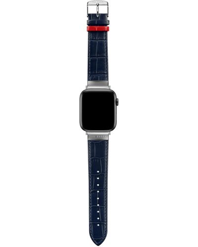 Ted Baker Blue Croco Leather Strap For Apple Watch® - Black