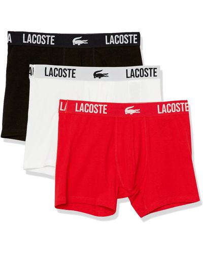 Lacoste 3-pack Cotton Stretch Boxer Brief - Red