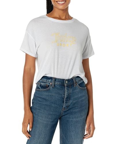 Juicy Couture Varsity Crop Short Sleeve T-shirt - Blue