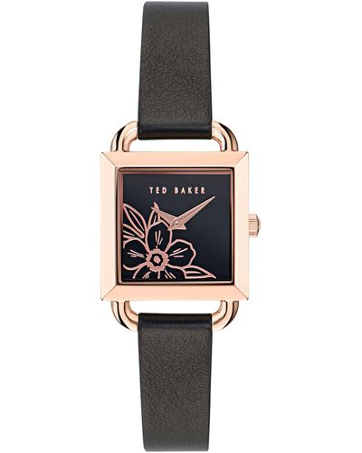 Ted Baker Taliah Ladies Black Leather Strap Watch - White