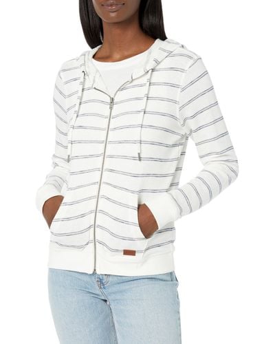 Roxy Trippin Zip Up Fleece Sweatshirt - White