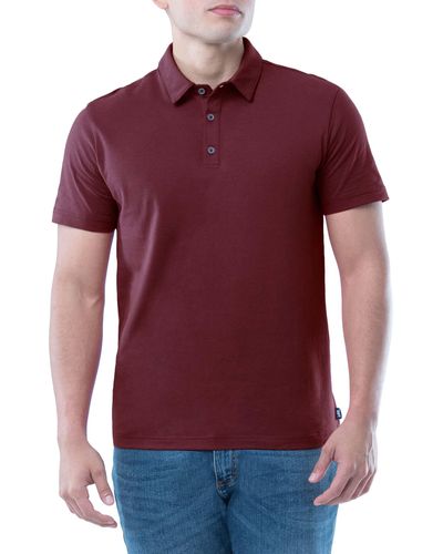 Lee Jeans Kurzärmeliges Poloshirt aus weicher Baumwolle Polohemd - Rot