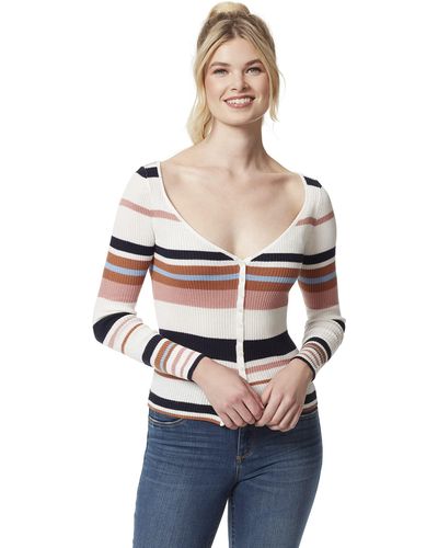 Jessica Simpson Hollie Striped Button-down Cardigan Sweater - Multicolor