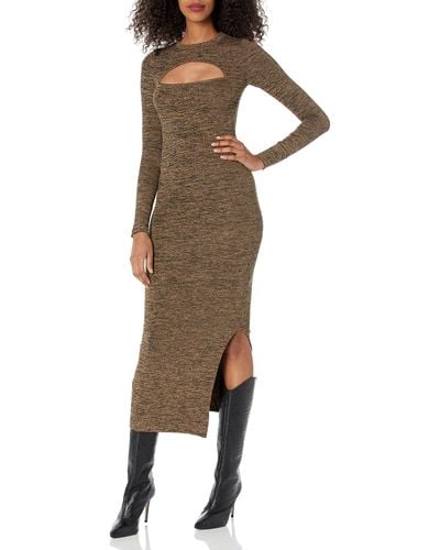 French Connection Sweeter Sweater Cutout Midi Dress - Natural
