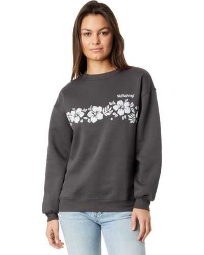 Billabong Graphic Pullover Sweatshirt Fleece Hoodie - Gray