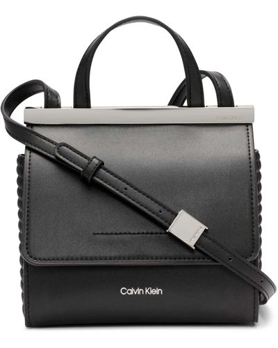 Calvin Klein Coral Pleated Flap Crossbody - Black