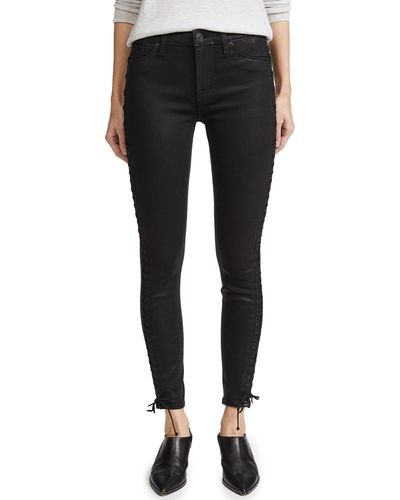 Hudson Jeans Jeans The Stevie Midrise Cont Lace Up Skinny 5 Pocket Jean - Black