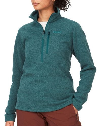 Marmot Drop Line 1/2 Zip Fleece Pullover Jacket - Green