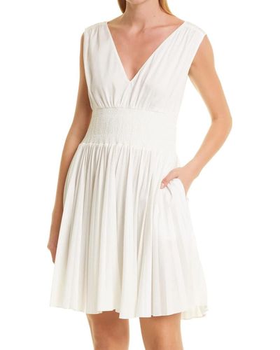 Rebecca Taylor Smocked Waist Dress - White