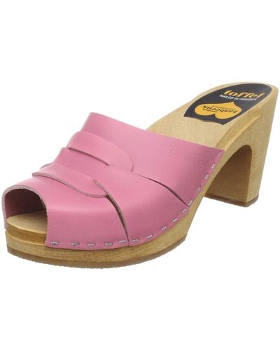 Swedish Hasbeens Peep Toe Slip-in Sandal,bubble Gum Pink,9 M Us