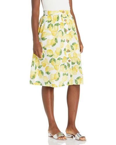 BCBGeneration Pull-on Button Front Skirt - Yellow