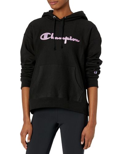 Champion Reverse Weave Relaxed Hoodie - Black
