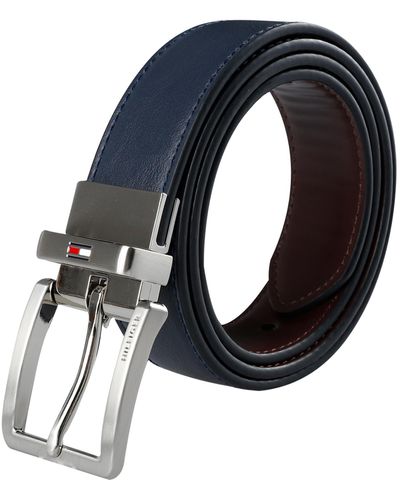 Tommy Hilfiger Two-in-one Reversible Dress Belt - Blue