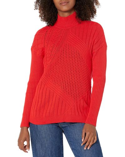 Jones New York Directional Stitch Sweater - Red