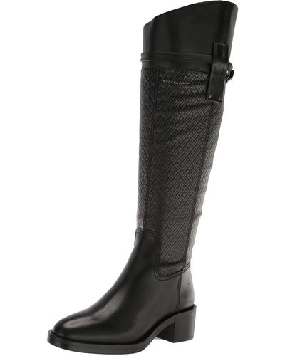 Franco Sarto S Colt Tall Knee High Boot Black Leather 8.5 M