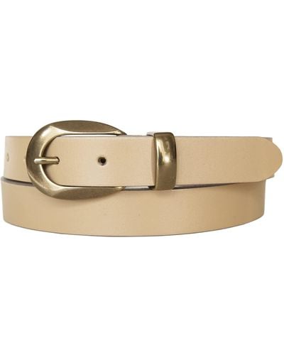 Lucky Brand Metal Loop Leather Pant Belt - Natural