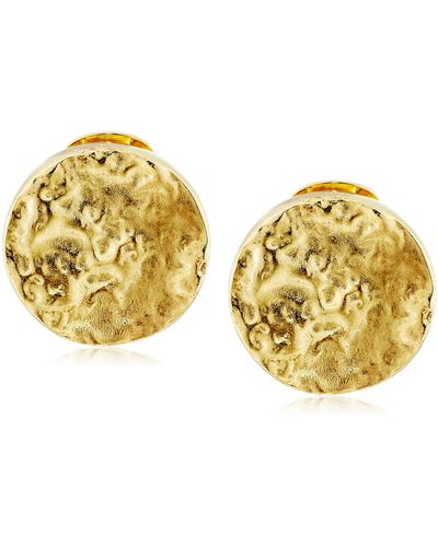 Ben-Amun Foiled 24k Gold Electro-plated Clip-on Earrings - Metallic