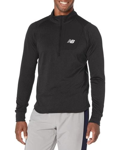 New Balance Nb Heat Grid Half Zip 22 - Black