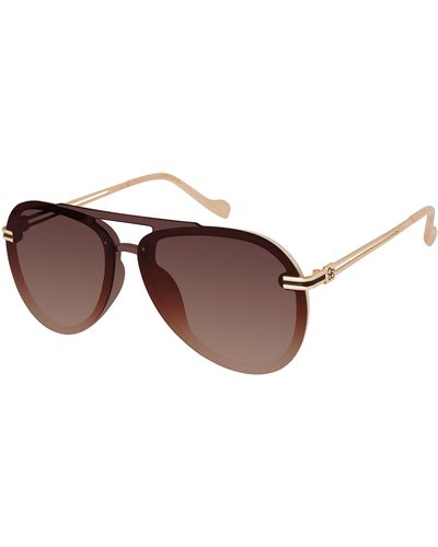 Jessica Simpson J6195 Modern Aviator Pilot Sunglasses With 100% Uv400 Protection. Glam Gifts For Her - Black