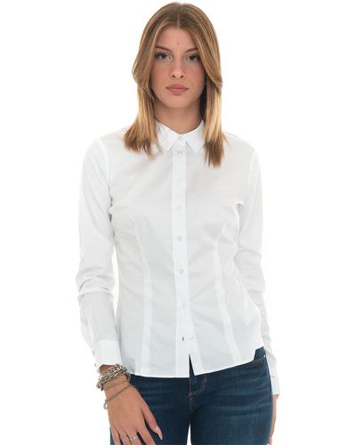 Guess Camicia Donna MOD. Slim Fit Shirt Bianco E23GU12 W2YH41WAF10 M