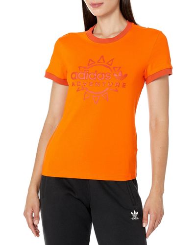 adidas Originals Adventure Logo Slim T-shirt - Orange