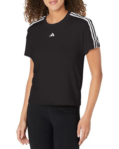 adidas Plus Size Aeroready Training Essentials Regular 3-stripes T-shirt - Black