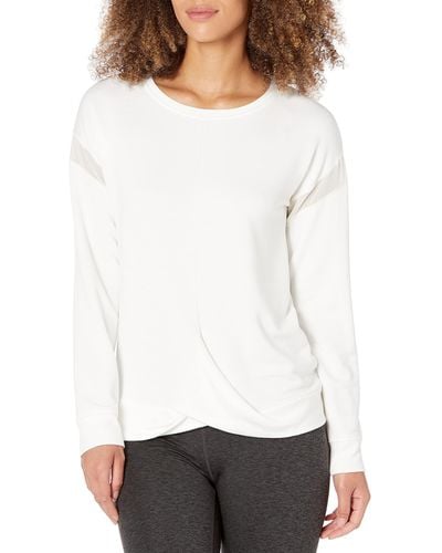 Danskin Twist Front Pullover Sweatshirt - White