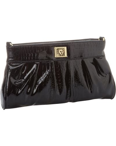 Anne Klein Perfectly Pleated Clutch,black,one Size