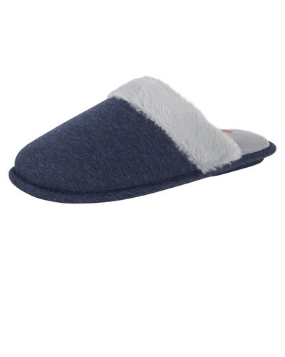 Hanes Womens Superior Comfort Cotton On Scuff With Memory Foam And Anti-skid Sole Slipper - Blue