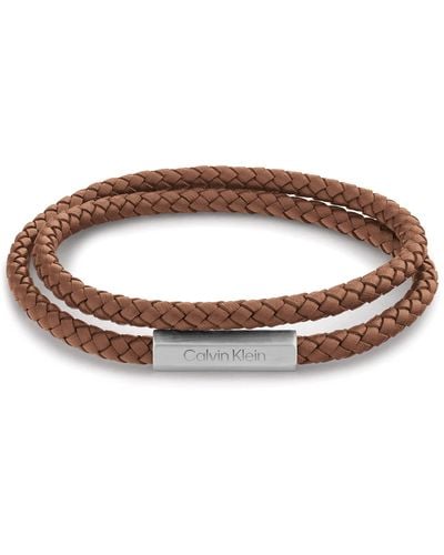 Calvin Klein Jewelry Leather Bracelet Color: Light Brown