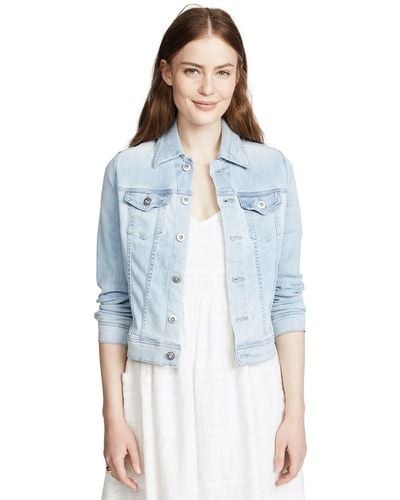 AG Jeans Womens Robyn Fitted Stretch Denim Jacket - Blue