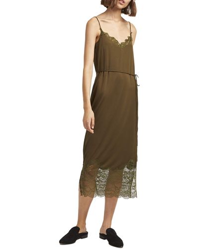 French Connection Strappy Jersey Lace Dress - Natural