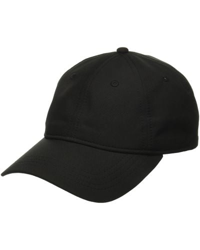 Lacoste Mens Sport Solid Taffeta Side Croc Hat Cap - Black
