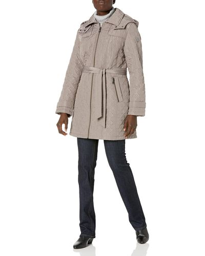 Vince Camuto Belted Quilted Coat - Multicolor