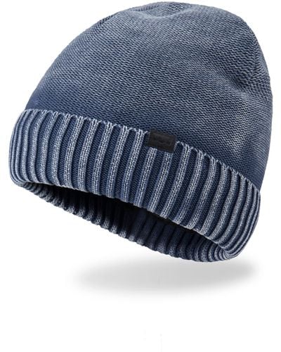 Levi's Classic Warm Winter Knit Beanie Hat Cap Fleece Lined For And - Blue